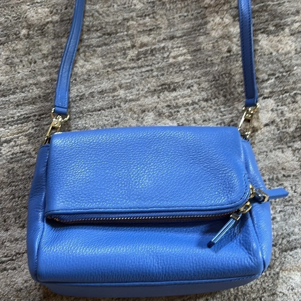 Talbots Blue Leather Crossbody Bag - adjustable straps - great condition